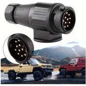 Resim Chuangyinshop 12v 13 Pinli Evrensel Römork Bağlantı Fişi Adaptörü Siyah Elektrik Konnektörü 