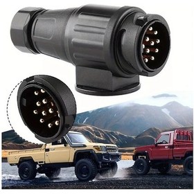 Resim Chuangyinshop 12v 13 Pinli Evrensel Römork Bağlantı Fişi Adaptörü Siyah Elektrik Konnektörü 