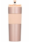 Resim Lotus Plus Lüx French Press Termos | Rose Gold Paslanmaz Çelik Termos Mug 450 ml (3 FONKSİYONLU) 