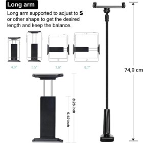 Resim The Wlue Flexible Masaüstü Tablet ve Telefon Tutucu 75 cm Siyah 