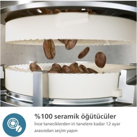 Resim Philips Lattego Tam Otomatik PREMİUM 12 Farklı Kahve Krom-Beyaz Kahve ve Espresso Makinesi 