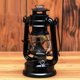 Resim Vıp 18 cm Metal Gemici Feneri Siyah Gaz Lambası Siyah 18 cm Gemici Feneri Kamp Lambası Çadır Lambası 