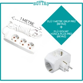 Resim Viko 3'lü Beyaz Grup Priz + Beyaz Yonca Plus Golyat 