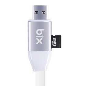 Resim Bix Idata Pro iPhone Uyumlu Micro SD Kart Okuyuculu Şarj Kablosu 
