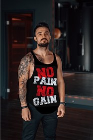 Resim Freeyez No Paın No Gaın Gym Fitness Tank Top Sporcu Atleti 