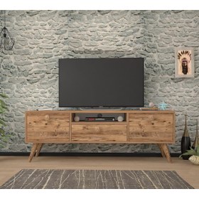 Resim Ankara Mobilya Penta Ahşap Ayaklı Atlantik Çam 140 cm Tv Sehpası 