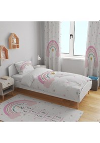 Resim İsimli Renkli Gökkuşağı Çocuk Nevresim Takımı 