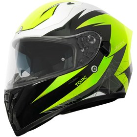 Resim Torc T-15 Shock Kapalı Motosiklet Kaskı Beyaz - Sarı - Siyah 