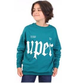 Resim Toontoy Kids Toontoy Erkek Çocuk Baskılı Sweatshirt Petrol Mavi 