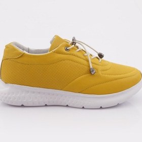Resim Dgn 2024 Kadin Bağcikli Lazer Comfort Ayakkabi 2024-2135-R2916 Sarı 