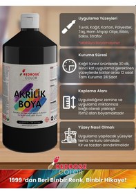 Resim Red Rose Siyah Akrilik Boya 1 KG 