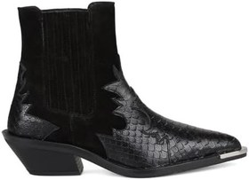 Resim Metal Detaylı Siyah Kadın Kovboy Botu Kobe 