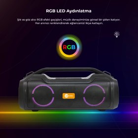 Resim Lecoo DS155 30W Kablosuz Bluetooth 5.0 RGB IPX5 TWS Stereo Boombox Taşınabilir Hoparlör 