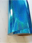 Resim Turcoat Noktalı Mavi Hologram Yapışkanlı Folyo Avrupa 100 cm x 1 mt 