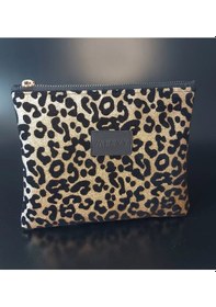 Resim Meryy Collection Clutch Çanta Kadife Leopar Detaylı Leopar 