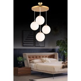 Resim Normadia 3'lü Beyaz Camlı Sarkıt Tepsi, Şık ve Zarif Avize Aksesuarı 