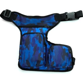 Resim Bacak Çantası Üç Cepli Kamuflaj Mavi 