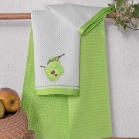 Resim Maxstyle Pamuk Armut Desenli 2 Parça Mutfak Havlusu 40x60 cm 