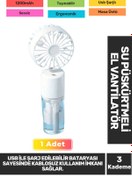 Resim Carlburn Sessiz 3 Kademeli Hafif Kablosuz Su Püskürtmeli Taşınabilir Usb Şarjlı Masa El Fanı Vantilatör 