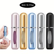 Resim 5 Adet Yeniden Doldurulabilir Parfüm Atomizer, Taşınabilir Sızdırmaz Metal Püskürtme Şişesi - Kolonya, Yağ ve Sıvılar İçin Seyahat Uyumlu 