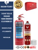Resim Balkan Ticaret 2 Kg Tozlu Yangın Tüpü + ilk yardım seti ve yangın spreyi hediyeli 