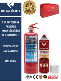 Resim Balkan Ticaret 2 Kg Tozlu Yangın Tüpü + ilk yardım seti ve yangın spreyi hediyeli 