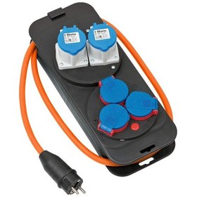 Resim Byars-cee 230 V Kamp Elektrik Dağıtıcı, Topraklı Fişli 2 X Cee Priz, 3 X Topraklı Priz, 1,5 M H07rn-f 3g2,5 Kablo, Turuncu, Kamp Kullanımı İçin İdeal, Almanya'da Üretilmiştir -byars 1 