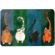 Resim İç Ve Dış Mekan Kullanımı İçin Kedi Desenli Kaymaz Kapı Paspası Büyük Diğer 