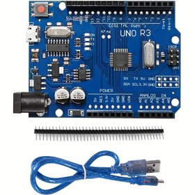 Resim Arduino UNO R3 Uyumlu ATmega328P Geliştirme Kartı Mikro USB ile - 14 Dijital Giriş/Çıkış, PWM, Analog Girişler & Çıkışlar, Robotik ve Eğitim için ISP Desteği 