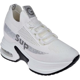 Resim Guja İçten Dolgu Tabanlı Triko Kadın Spor Ayakkabı GJ-3003 BEYAZ 