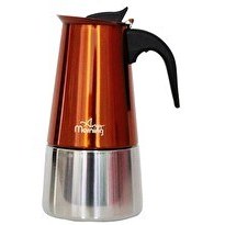 Resim Any Morning FE001-6 Paslanmaz Çelik İndüksiyonlu 0.3 L Bakır Moka Pot Espresso Kahve Makinesi 