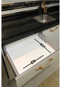 Resim 62 X 49 Cm Çekmece Içi Kaşıklık Gri 55x40 Cm'e Kadar Kesilebilir Gri 