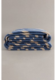 Resim Twin Battaniye Soft Pamuklu Çift Kişilik Battaniye Kahve Mavi 200 X 220 5037a Mavi 