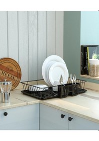 Resim Teknotel Tek Katlı Bulaşıklık Tabaklık Mat Siyah Kb003 Siyah 