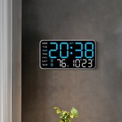 Resim Dijital Duvar Saati Geniş LED Ekranlı Takvim, Hafta İçi, Sıcaklık, Sesli Uyandırma Fonksiyonu, Ayarlanabilir Parlaklık, 12/24 Saat USB Güçlü Dikdörtgen Saat Tek Zil Özelliğiyle - Fantezi Temalı Plastik Saat Beyaz Kaplama 