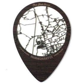 Resim Kişiselleştirilmiş Sokak Haritası - İki Katmanlı - Pin Şekilli - 20 x 28 cm / Iris 