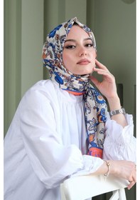 Resim Afvente Çiçek Desen Turuncu Pamuk Şal 