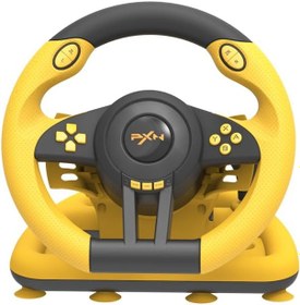 Resim Coverzone Oyun Yarış Direksiyon PXN V3 Pro 180° Yarış Yarış Direksiyonu, Evrensel USB Bağlantı Noktası ve Pedallı, PC, PS3, PS4, Xbox One, Xbox Serisi S&X, Nintendo Switch için uygundur (Sarı) 