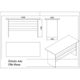 Resim Robin Home Verona Abcde Ofis Büro Masa Takımı Makam Takımı Meşe Siyah 