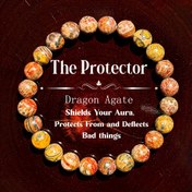 Resim 1 Adet Bohem Ayı Ejderha Akik Boncuklu Bilezik - 8mm Mermer Kırmızı/Turuncu/Sarı/Yeşil Boncuklar, Erkekler ve Kadınlar için Koruyucu Kalkan Takısı, Günlük Giyim & Bayramlık Hediye 