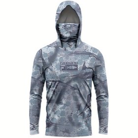 Resim FRENESI Erkek Balıkçılık Kostümü Maskeli Hoodie Sivrisinek Geçirmez Açık Hava Koruma Kostümü 