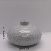 Resim Willowhaven Mavi Seramik Vintage Çiçek Vazosu, Eskitme Desenli Dekoratif Saksı 