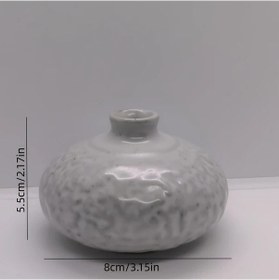 Resim Willowhaven Mavi Seramik Vintage Çiçek Vazosu, Eskitme Desenli Dekoratif Saksı 