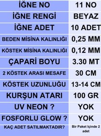Resim Ea genset İstavrit Çaparisi 25x12 11 No 10 Beyaz İğneli 2li Paket 