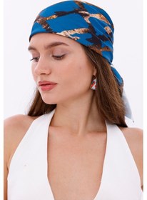 Resim Gece Leoparı Model Fular Bandana Şal Estascarf 70x70 Cm Renkli 