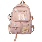 Resim Lemestar Kız Çocukları İçin Pembe Ve İnek Desenli, Yumuşak Kumaş, Dayanıklı Okul Çantaı - Lise, Üniversite, Ortaokul Ve İlkokul Öğrencileri İçin Çok Renkli 