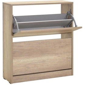 Resim Flat Duo 2 Katlı Geniş Ayakkabılık Açık Ceviz Tori 73x84x26 Cm Gxyxd 