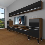 Resim Decoraktiv Ekoflex 9 Mdf Silver Tv Ünitesi Tv Sehpası - Ceviz - Siyah 