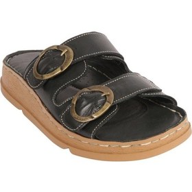 Resim Mammamia D25yt-1145 Ortopedik Yumuşak Deri Kadın Terlik Siyah 