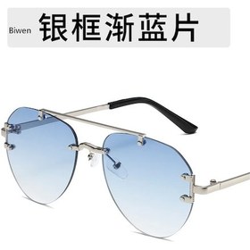 Resim Eylıees Kare Güneş Gözlüğü - Erkek & Kadın Vintage Degrade Sürüş Gözlüğü - Metal Shadesmor51gri Gri 